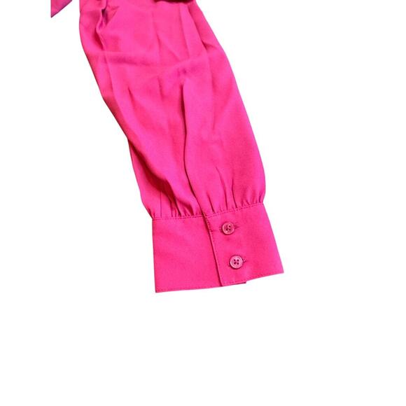 Lark & Ro Hot Pink Button Long Sleeve Blouse Women's Size 6 NWT - Picture 5 of 8